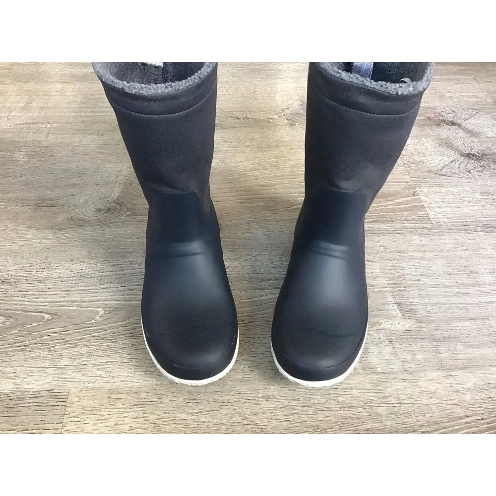 Hunter Women's Size 9 Original Roll Top Sherpa Lined Boot in Navy Blue